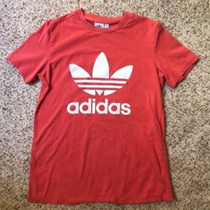 adidas trefoil peach shirt